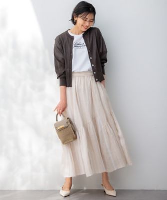 23区【洗える】LIBECO ティアード スカート 38 М ペチコート付き 23区【洗える】LIBECO ティアード スカート 38 М ペチコート付き