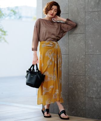 2024AW 23区 Ratti ペイズリースカートsize36 Ratti ペイズリープリント ティアード スカート / 23区