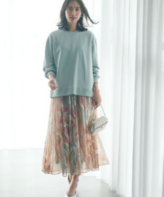 美品大きいサイズ23区Rattiペインティングプリントスカートマルチカラー50 洗える】Ratti ペインティングプリント スカート