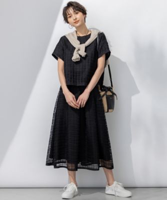 【洗える】Ｂｒｏｃｈｅ　チェックレース　スカート（ＳＫＷＯＧＭ０５１３）