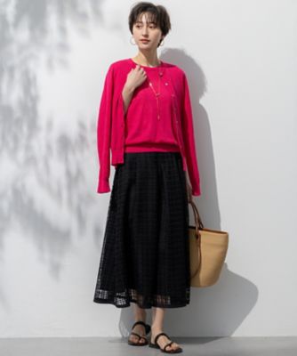 【洗える】Ｂｒｏｃｈｅ　チェックレース　スカート（ＳＫＷＯＧＭ０５１３）