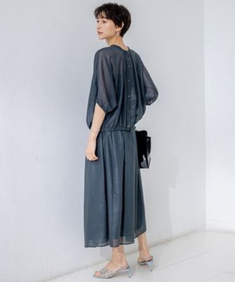 175 新品 23区 25SS 新作 ソフトシアーフィルム タック スカート36 洗える】ソフトシアーフィルム タック スカート / 23区