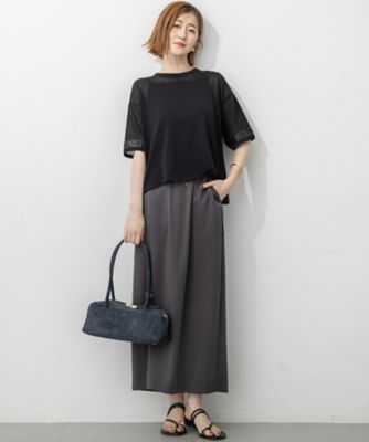 23区 / スカート/38/ポリエステル/BEG/SKWOGM0607 撥水加工／洗える】スムースサテン Iライン スカート