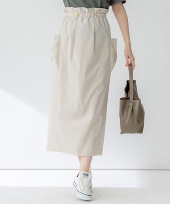 【SALE】23区 (Women)/ニジュウサンク【撥水加工/洗える】ブライトタフタ ドロスト スカート(SKWOGS0207) 033_ベージュ ロングスカート【三越伊勢丹/公式】