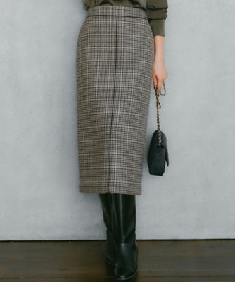 ＜23区 (Women)＞【見上愛さん着用】ボンディングチェックツイード　Ｉライン　スカート（ＳＫＷＯＧＷ０４１３）