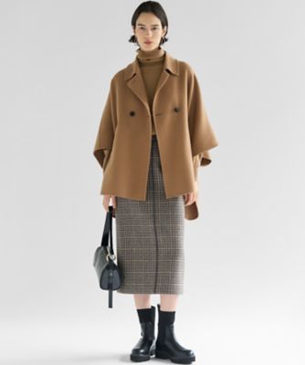 見上愛さん着用】ボンディングチェックツイード Iライン スカート