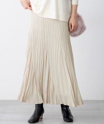 ＜23区 (Women)＞【洗える】クラッシュ　プリーツ　ジョーゼット　スカート（ＳＫＷＯＧＷ０４２４）