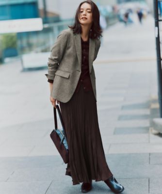 （確認用）IENA／ジョーゼップリーツマキシスカート ブラック セール】SHIPS any:〈洗濯機可能〉ウーステッド ワイド プリーツ