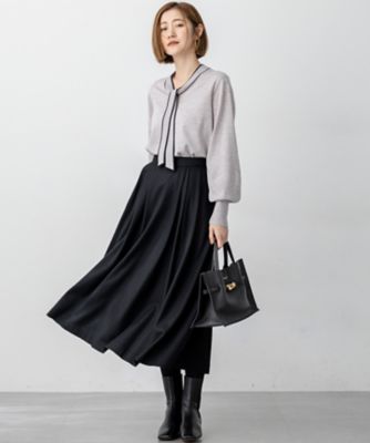 極美品❢LOUISVUITTON　スカート　ウール 洗える】ウールミルドジャージー タック スカート