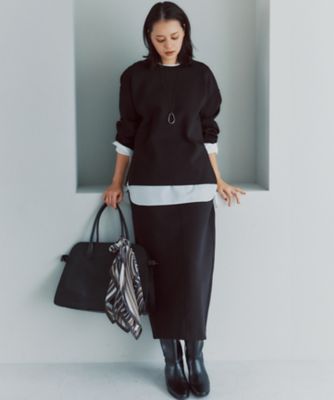 洗える】コットンエアーダンボール Iライン スカート