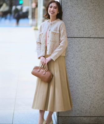 【Ｏｇｇｉ掲載】ストレッチギャバ　チノ　タックフレアスカート（ＳＫＷＯＬＭ０３１８）