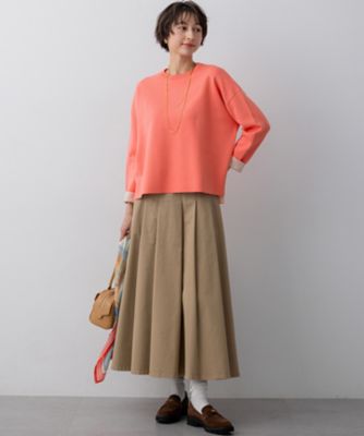 ストレッチギャバ チノ タックフレアスカート（SKWOLM0318