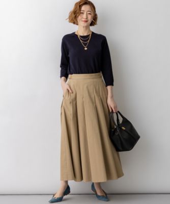 【Ｏｇｇｉ掲載】ストレッチギャバ　チノ　タックフレアスカート（ＳＫＷＯＬＭ０３１８）