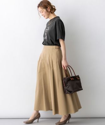 【Ｏｇｇｉ掲載】ストレッチギャバ　チノ　タックフレアスカート（ＳＫＷＯＬＭ０３１８）