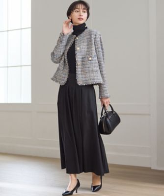 撥水加工／洗える】ブライトタフタ タック スカート