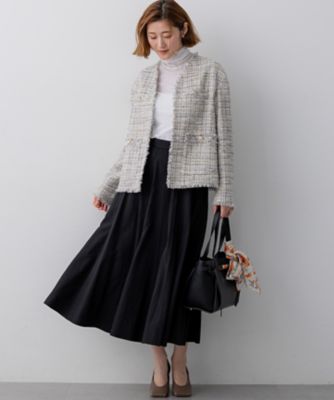 専用⭐︎BRILL★雑誌掲載クラッシュタフタ　ブラウン フレアスカート FUDGE掲載】マットライトタフタ フレアスカート