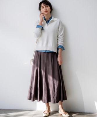 FUDGE掲載】マットライトタフタ フレアスカート