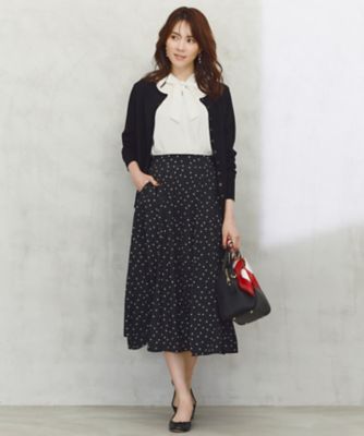 洗える】ランダムミニドット フレア スカート