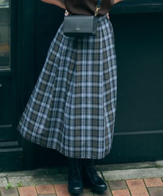 洗える】ナイロンチェックタフタ タックスカート