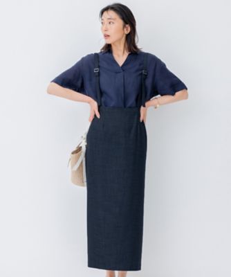 新品　23区S　デニムライクシャンブレー Iライン スカート　32 デニムライクシャンブレー Iライン スカート（SKWOSM0606