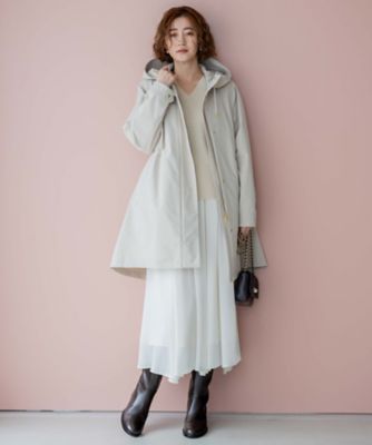 23区【洗える】大きめ40 クレープシフォン フレア スカート　アイボリー 一部店舗限定／洗える】クレープシフォン フレア スカート