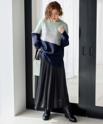 一部店舗限定／洗える】クレープシフォン フレア スカート