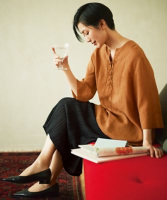 ＜自由区 L (Women/大きいサイズ)＞【カタログ掲載・セットアップ対応・洗える】シアーコイル　スカート（ＳＫＷＲＣＭ０６５４）