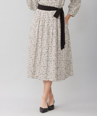 ＜自由区 L (Women/大きいサイズ)＞【セットアップ対応・ウエストゴム】スクラッチチェックプリント　スカート（ＳＫＷＲＣＳ０２０８）