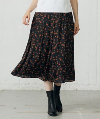 ＜自由区 L (Women/大きいサイズ)＞マルチポルカドットプリント　スカート（ＳＫＷＲＧＷ０５１１）