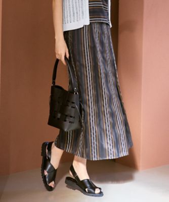 自由区 L (Women/大きいサイズ)/ジユウクＬ 【カタログ掲載・セットアップ対応】マルチストライプジャカード　スカート（ＳＫＷＲＬＭ０５１５）