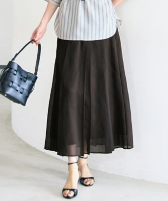 自由区 L (Women/大きいサイズ)/ジユウクＬ 【カタログ掲載】オーガンジープリーツ　スカート（ＳＫＷＲＬＭ０５２３）