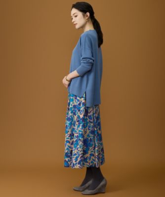 SHIHOさん着用】アートタッチフラワープリント スカート