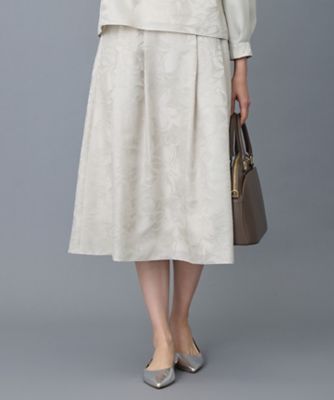 ＜自由区 L (Women/大きいサイズ)＞【１７号サイズまで展開・セットアップ対応】フラワーオパールプリント　スカート（ＳＫＷＲＬＳ０００７）