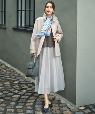 SHIHOさん着用・軽やかに揺れる・上品】シアープリーツ スカート