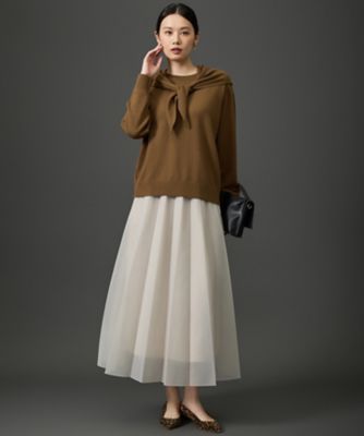 SHIHOさん着用・軽やかに揺れる・上品】シアープリーツ スカート