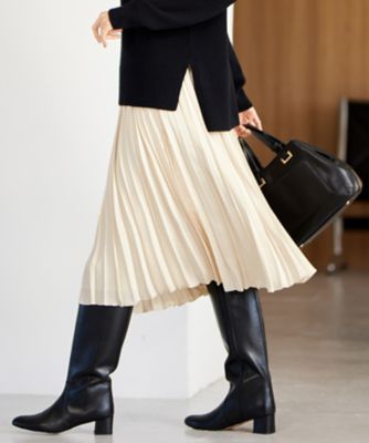 ＜自由区 L (Women/大きいサイズ)＞【ＷＥＢ限定・洗える】ロイヤルサテンプリーツ　スカート（ＳＫＷＲＳＷ０８０７）