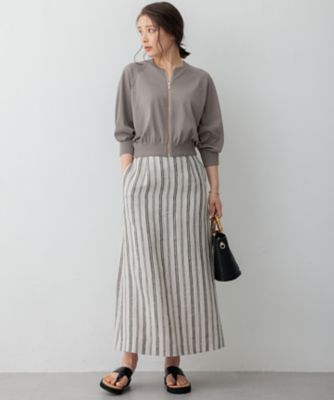 23区S リネンストライプ Aラインスカート 23区｜【洗える】リネンストライプ Aライン スカート | Rakuten