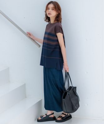 洗える】デニムライクシャンブレー Iライン スカート