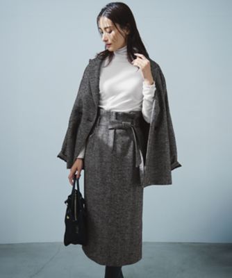 MIUMIU アルパカウール ヘリンボーン ツイード ロングタイトスカート 40 WEB・一部店舗限定カラー】【LILY BROWN×MARY QUANT】ツイードニット