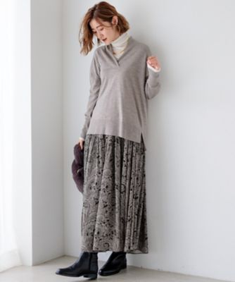 リバティプリントのティアードスカート / ペイズリー柄 / Mサイズ 着用レビュー】2サイズ展開の「リバティプリントのティアード