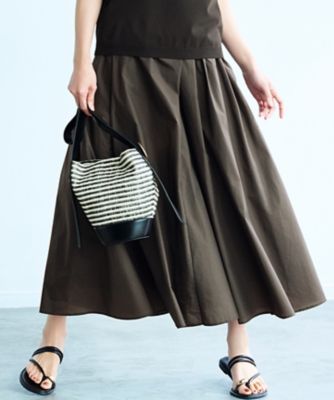 洗える】ナイロンコットンポプリン タック スカート