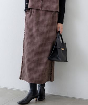 ＜23区 S (Women/小さいサイズ)＞【ＧＬＯＷ１０月号掲載／洗える】ツイーディーカラーミックス　　Ｉライン　スカート（ＳＫＷＳＧＡ０３０７）