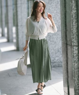 洗える】シアーコンビ プリーツ スカート（SKWSGM0318