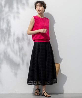 【洗える】Ｂｒｏｃｈｅ　チェックレース　スカート（ＳＫＷＳＧＭ０５１３）