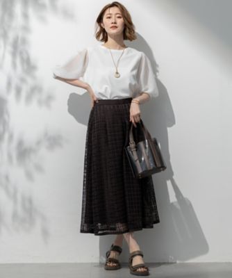 【洗える】Ｂｒｏｃｈｅ　チェックレース　スカート（ＳＫＷＳＧＭ０５１３）