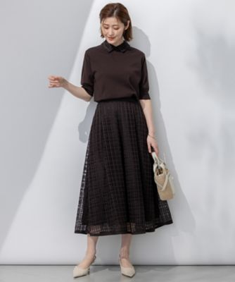 【洗える】Ｂｒｏｃｈｅ　チェックレース　スカート（ＳＫＷＳＧＭ０５１３）