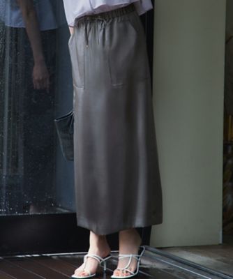 ＜23区 S (Women/小さいサイズ)＞【撥水加工／洗える】スムースサテン　Ｉライン　スカート（ＳＫＷＳＧＭ０６０７）