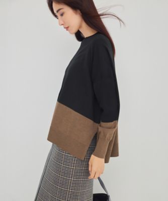 見上愛さん着用】ボンディングチェックツイード Iライン スカート