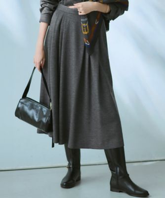 ＜23区 S (Women/小さいサイズ)＞【洗える】ウールミルドジャージー　タック　スカート（ＳＫＷＳＧＷ０４３０）