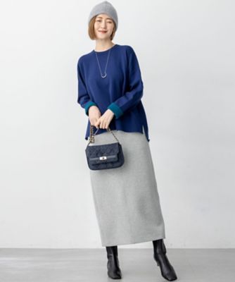 洗える】コットンエアーダンボール Iライン スカート